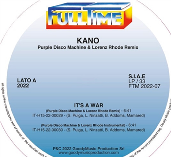 KANO - its a war (Purple Disco Machine & Lorenz Rhode Remix) (Purple Vinyl) - Fulltime Production KANO - its a war (Purple Disco Machine & Lorenz Rhode Remix) (Purple Vinyl) - Fulltime Production