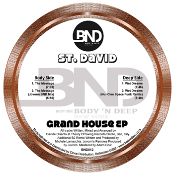 St. David - Grand House EP - Body N Deep