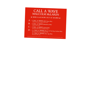 Malcolm McLaren And The Bootzilla Orchestra - Call A Wave Remixes (2 X 140G 12") - Be With Records