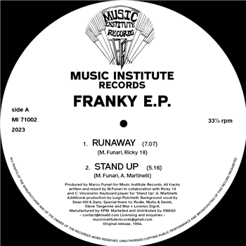 Marco Funari - Franky E.P. - MUSIC INSTITUTE RECORDS