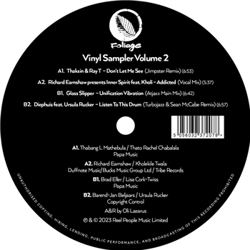 FOLIAGE RECORDS: VINYL SAMPLER VOLUME - VARIOUS ARTISTS - FOLIAGE RECORDS FOLIAGE RECORDS: VINYL SAMPLER VOLUME - VARIOUS ARTISTS - FOLIAGE RECORDS