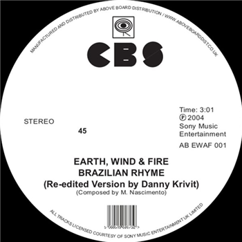 EARTH, WIND AND FIRE - BRAZILIAN RHYME / RUNNIN (RE-EDITED BY DANNY KRIVIT) - CBS