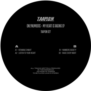 Onlynumbers - My Heart Is Raging EP - Taapion Records Onlynumbers - My Heart Is Raging EP - Taapion Records