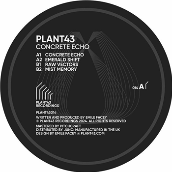 Plant43 - Concrete Echo (transparent fluorescent orange vinyl 12") - Plant43 Recordings Plant43 - Concrete Echo (transparent fluorescent orange vinyl 12") - Plant43 Recordings