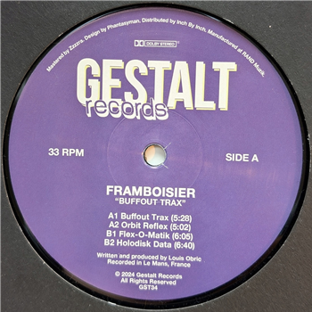 Framboisier - Buffout Trax - Gestalt Records Framboisier - Buffout Trax - Gestalt Records