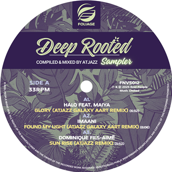 VARIOUS ARTISTS - DEEP ROOTED - VINYL SAMPLER - COMPILED & MIXED BY ATJAZZ - FOLIAGE RECORDS VARIOUS ARTISTS - DEEP ROOTED - VINYL SAMPLER - COMPILED & MIXED BY ATJAZZ - FOLIAGE RECORDS
