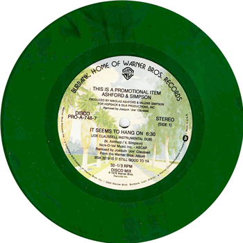 Ashford & Simpson - It Seems To Hang On - Joe Claussell Edit - 7" Green Vinyl 7” in heavy Japanese cardboard sleeve with promo sheet insert - WB Ashford & Simpson - It Seems To Hang On - Joe Claussell Edit - 7" Green Vinyl 7” in heavy Japanese cardboard sleeve with promo sheet insert - WB