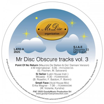 Various Artists - Mr. Disc Obscure Tracks Vol. 3 EP - Mr. Disc Organization Various Artists - Mr. Disc Obscure Tracks Vol. 3 EP - Mr. Disc Organization