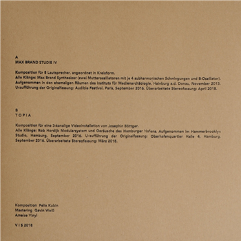 Felix Kubin - Max Brand Studie IV - V I S Felix Kubin - Max Brand Studie IV - V I S