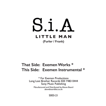 S.I.A - Little Man (Exemen Works) - Long Lost Brother Records