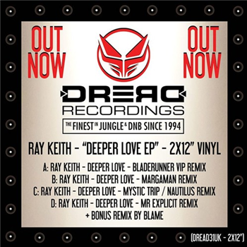 Ray Keith - Deeper Love Remixes (2 X 12") - Dread Records UK