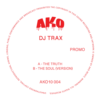 DJ Trax - AKO10 Series - [Limited 10" Red Vinyl] - AKO Beatz