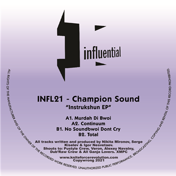 Champion Sound - Instrukshun EP - Kniteforce / Influential Records