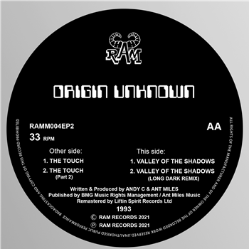 Origin Unknown - The Touch / Valley of the Shadows - Liftin Spirit Records /Ram Records