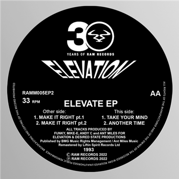 Elevation ‘Elevate’ E.P. (1993) - Liftin Spirit Records