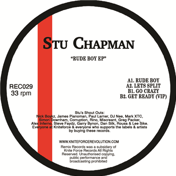 Stu Chapman - Rude Boy EP - Kniteforce / Remix Records