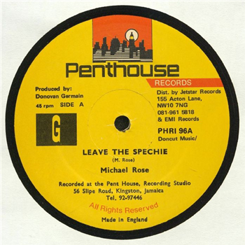 Michael ROSE / MAFIA & FLUXY - Leave The Spechie (12") - Penthouse