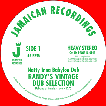 Randy’s?Vintage Dub?Selection 10" - JAMAICAN RECORDINGS