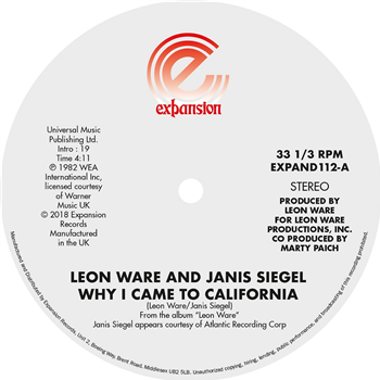 Leon Ware & Janis Siegel - Why I Came To California 12 - EXPANSION RECORDS