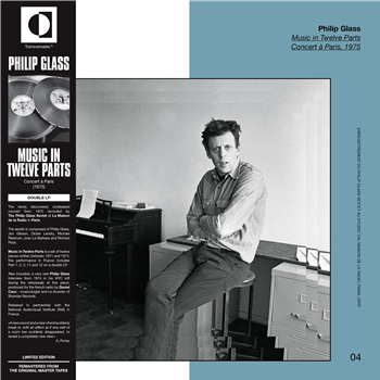 PHILIP GLASS - MUSIC IN TWELVE PARTS - Transversales Disques