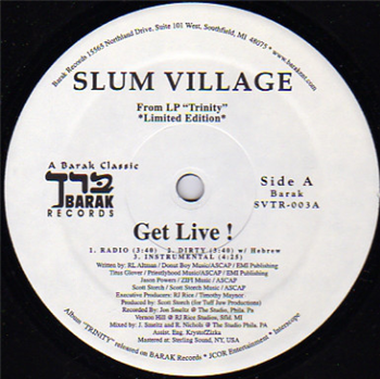 SLUM VILLAGE - GET LIVE! / ONE - Barak