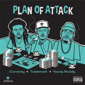 Curren$y, Trademark Da Skydiver & Young Roddy - Plan of Attack (Turquoise Vinyl) - Babygrande