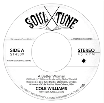 Cole Williams with Soul Tune Allstars 7" - Soul Tune