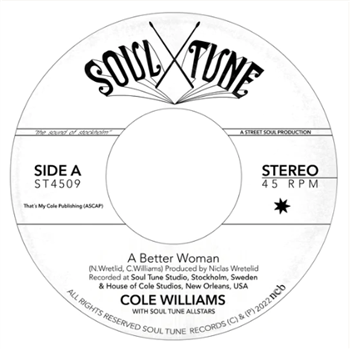 Cole Williams with Soul Tune Allstars 7" - Soul Tune Cole Williams with Soul Tune Allstars 7" - Soul Tune