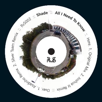 SHADE - ALL I NEED TO KNOW - RvS SHADE - ALL I NEED TO KNOW - RvS