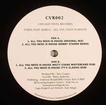 Tyree Cooper feat. Marco Anderson - All You Need Is House - Chicago Vinyl