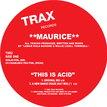 MAURICE - THIS IS ACID (Red Vinyl) - Trax