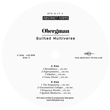 Obergman - Quilted Multiverse (12" White Vinyl) - Abstract Forms Obergman - Quilted Multiverse (12" White Vinyl) - Abstract Forms