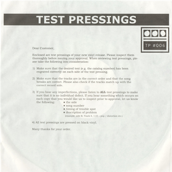 Demdike Stare - Testpressing#6 - Modern Love