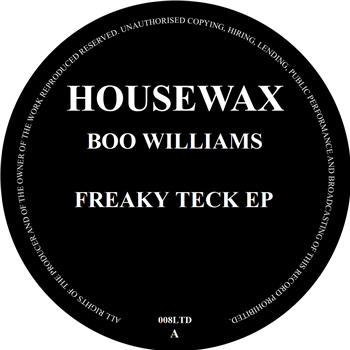 Boo Williams - Freaky Teck EP - Housewax