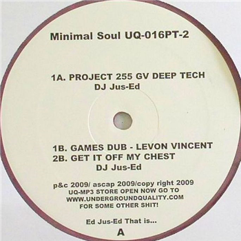 DJ JUS ED / LEVON VINCENT - Minimal Soul Part 2 - Underground Quality